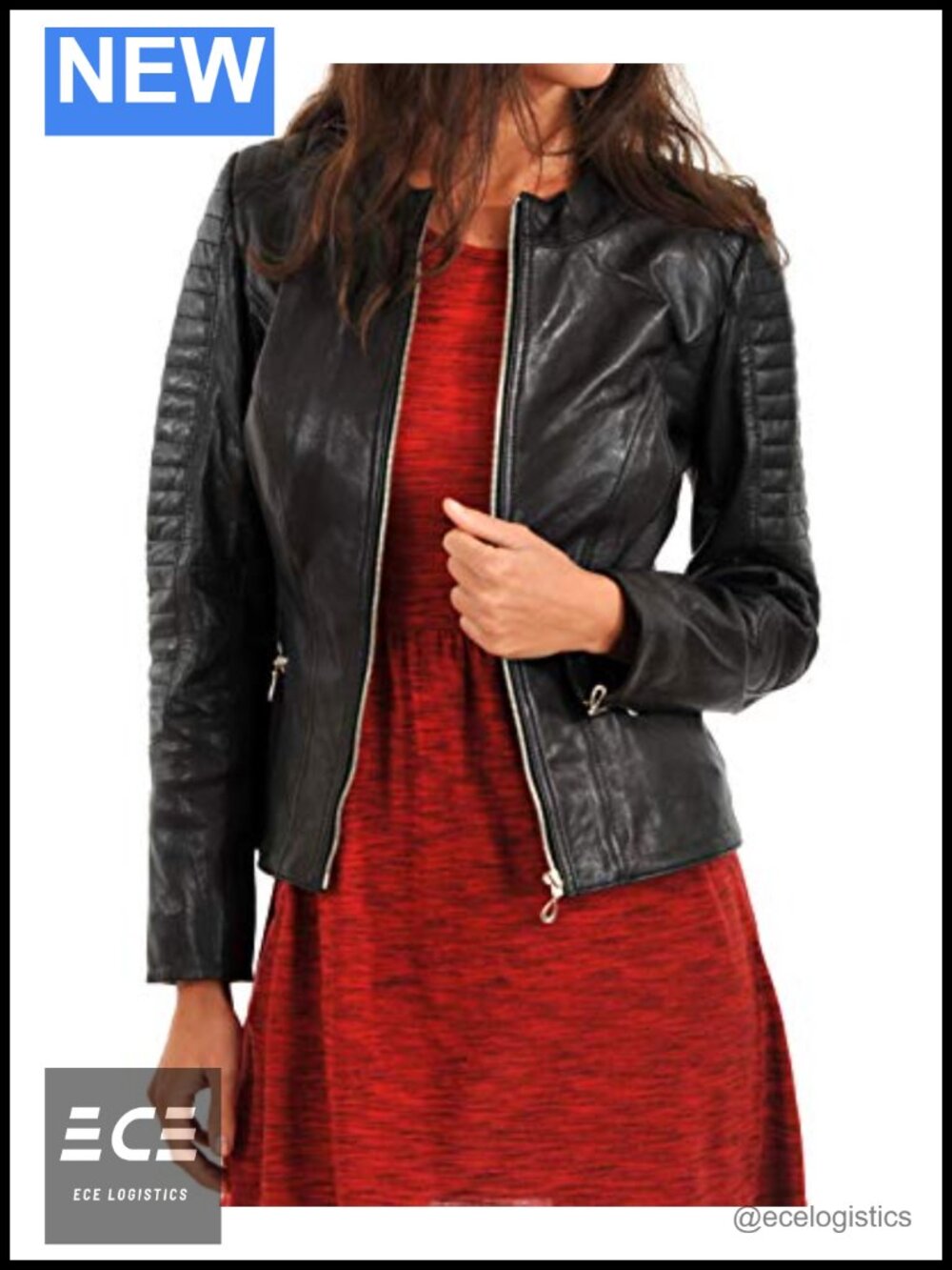 D Dolly Lamb Women's Lambskin Leather Bomber Biker Jacket